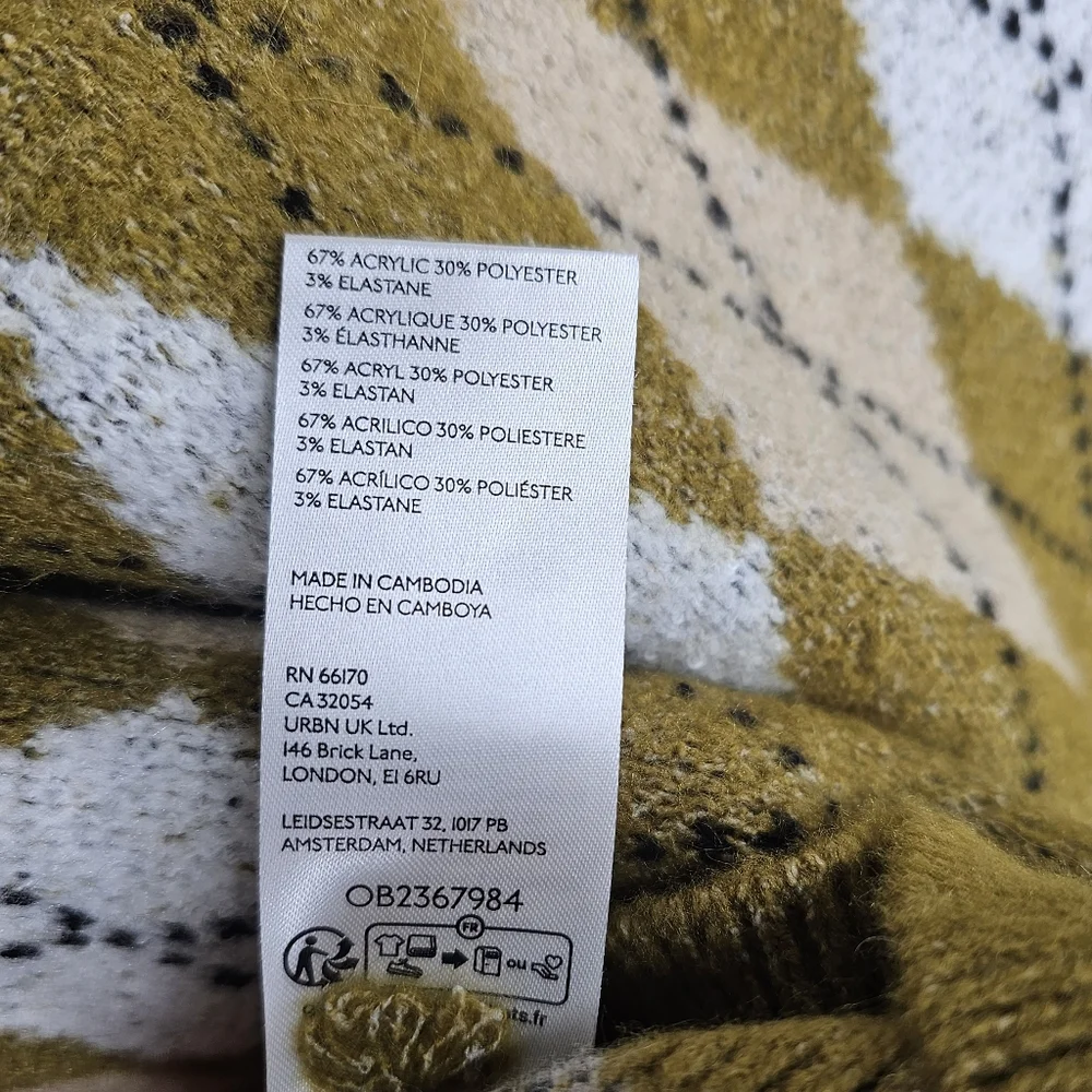 Anthropologie Maeve 3D Bow Argyle Crew-Neck Jumper - Picture 8 of 9